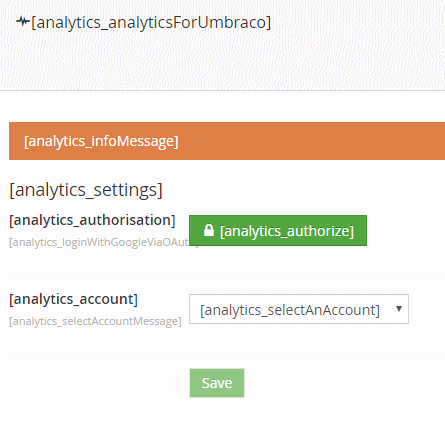 Screenshot of analytics