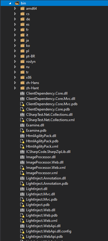 Bin folder contents