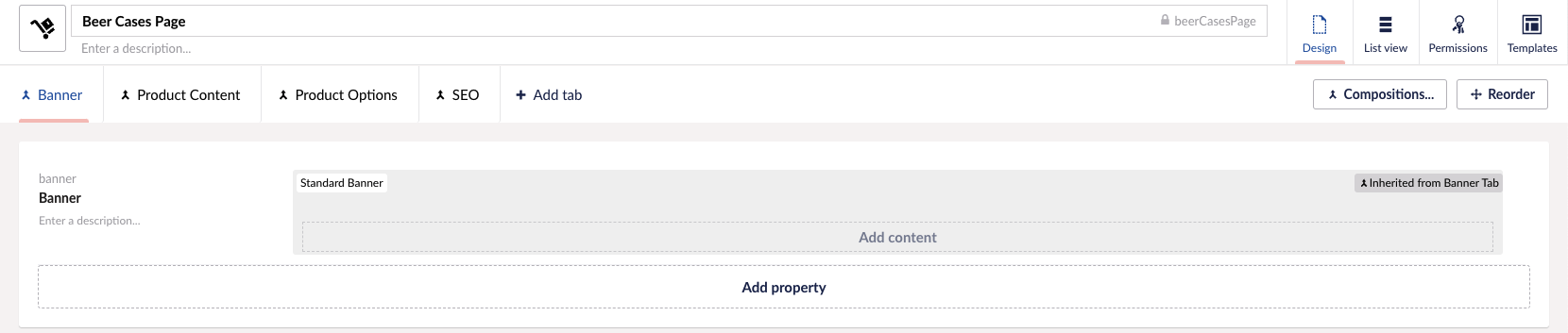 Content type with no generic tab