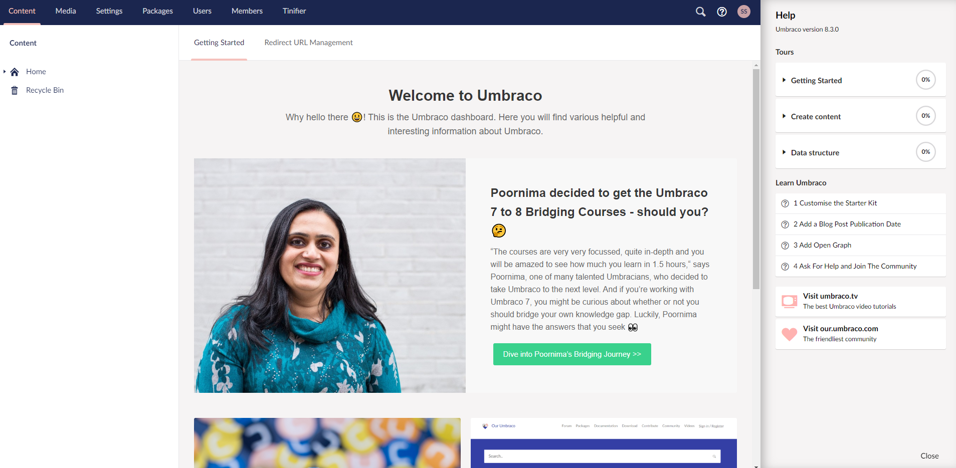 Umbraco 8.3 was used