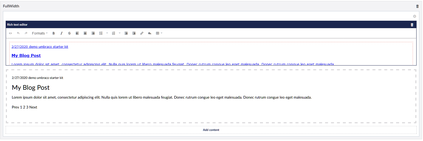 Macros in grid and RTE before Save and Publish