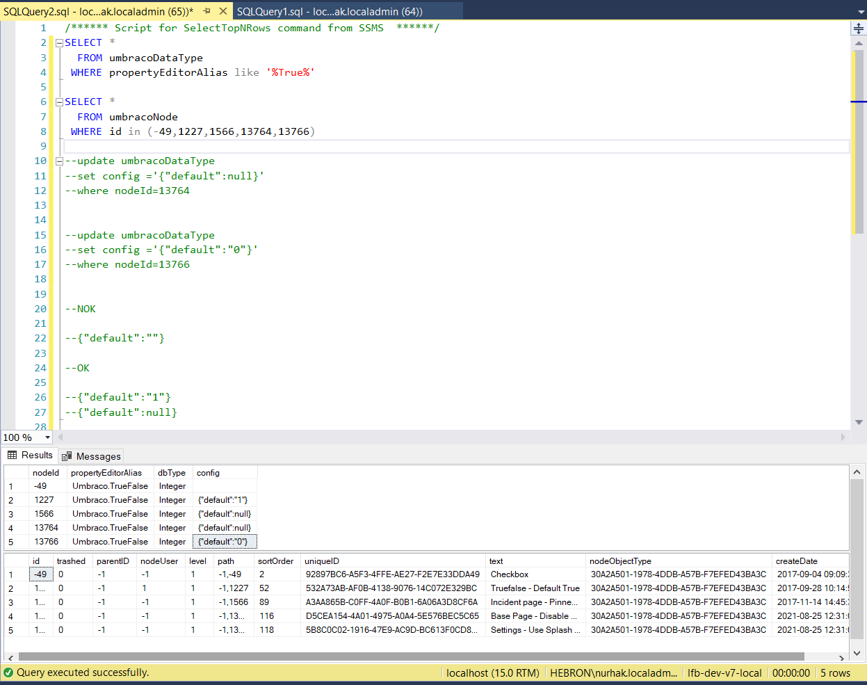 SqlScriptToUpdateConfigValue
