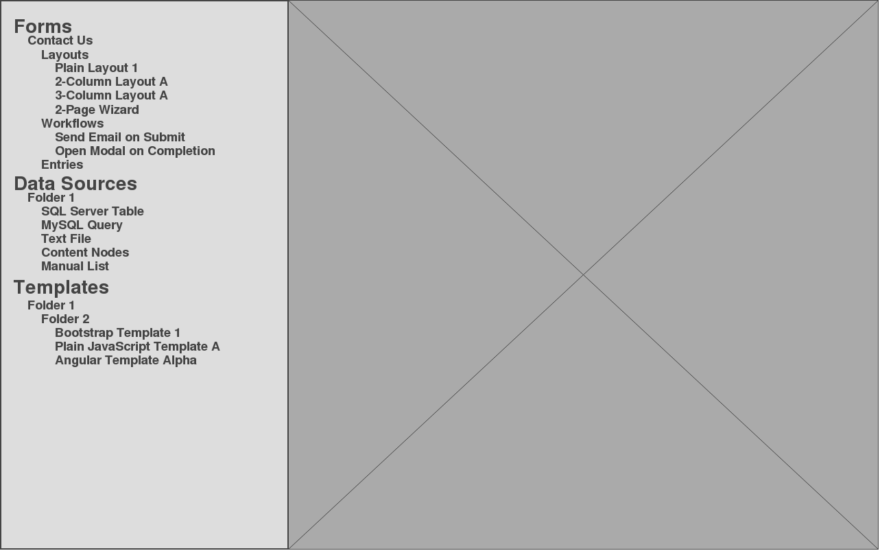 Umbraco Interface Wireframe