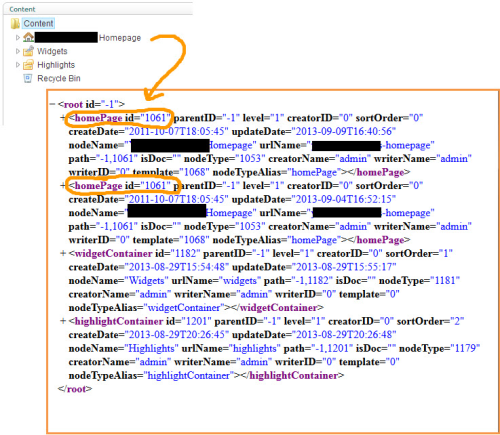 Screenshot of corrupted umbraco cache
