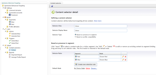 Content Selector Setup