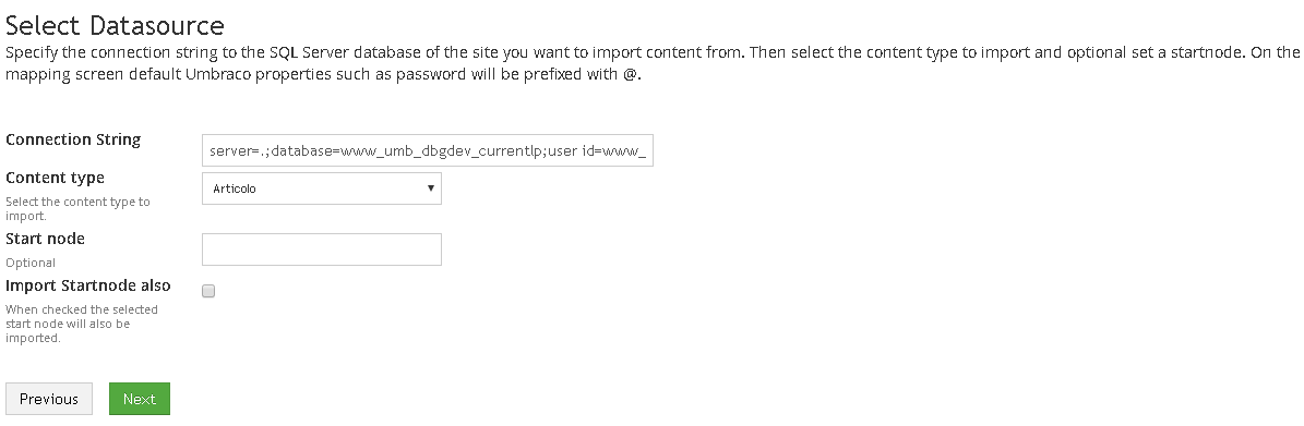 Select Datasource