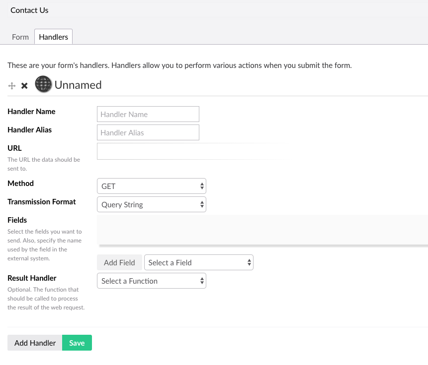 A Blank Send Data Handler in Umbraco Formulate