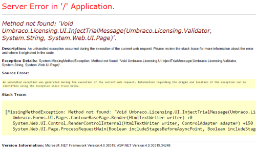 Licensing Error
