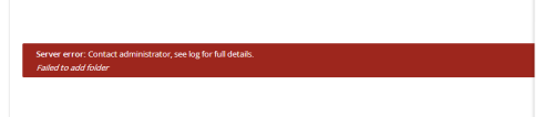 Failed to add folder