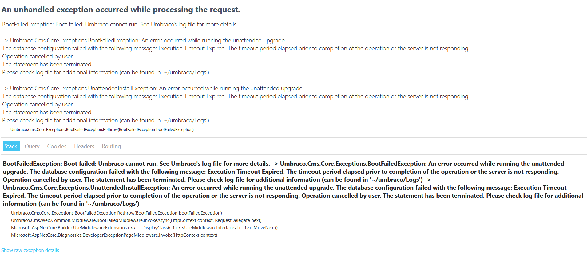 Website error