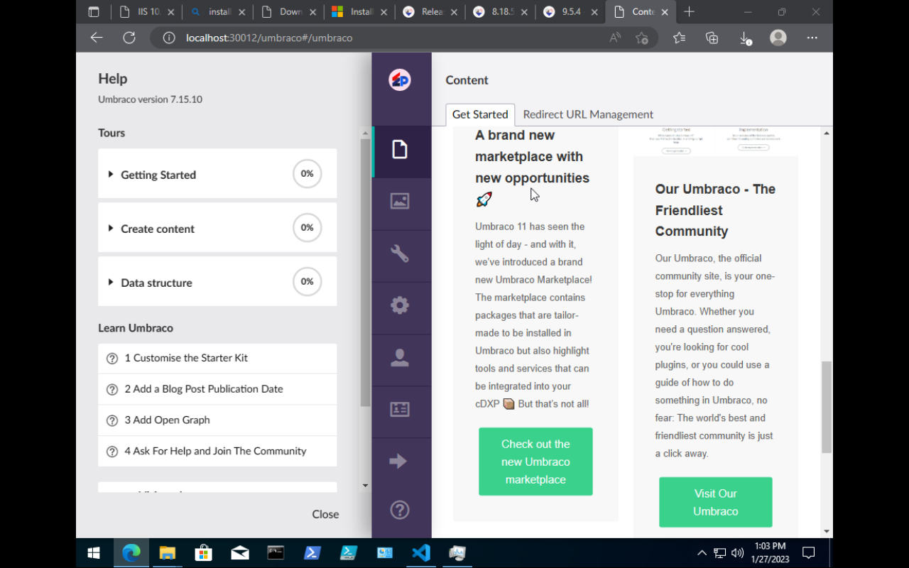 Umbraco 7 backoffice