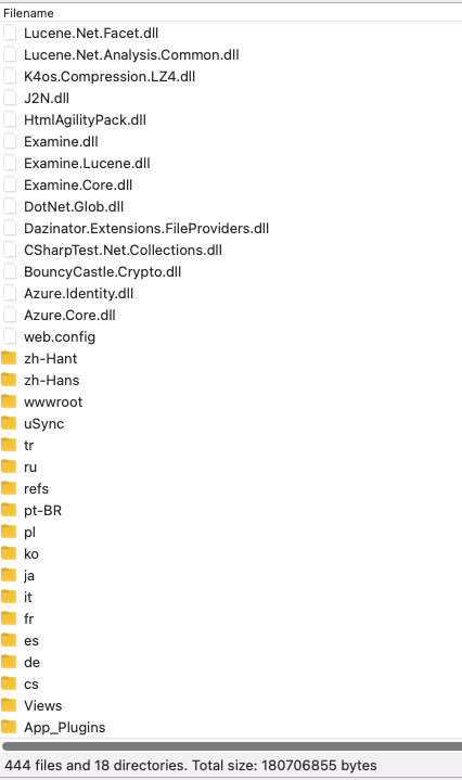 Partial view of files - there is a lot more