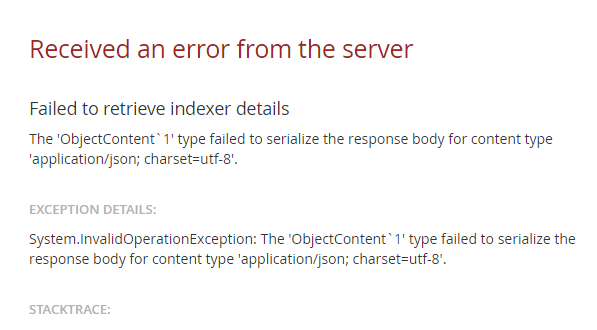 error message