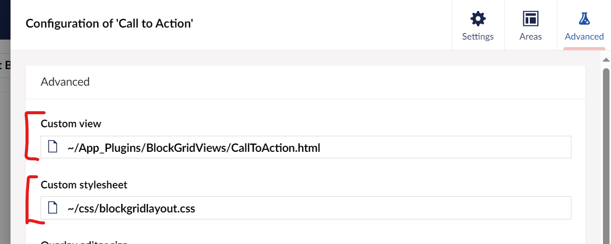 Configuration settings