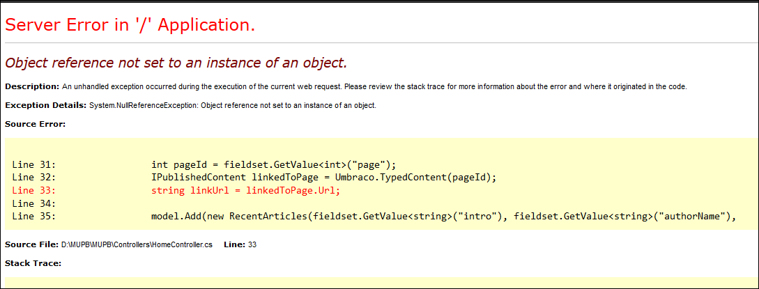 picture of exception
