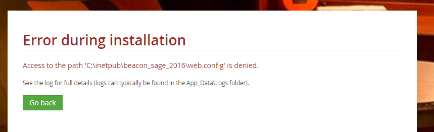 Install Error