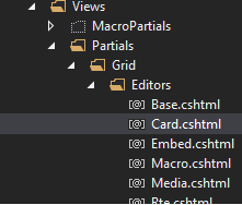 Solution Explorer Card.cshtml location