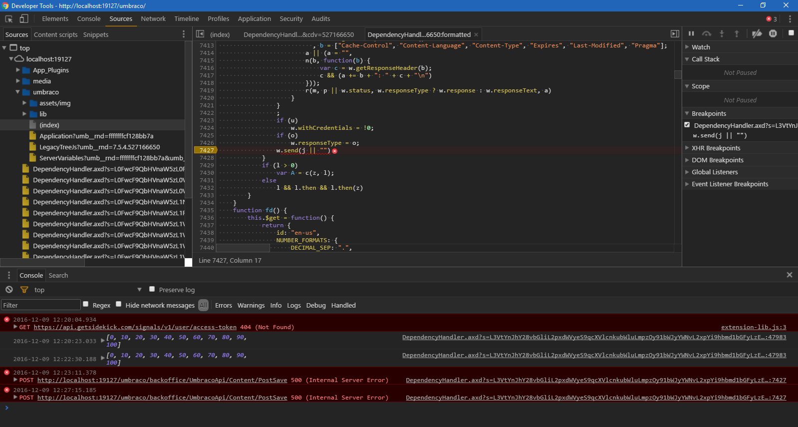 Erro do Javascript/Angular