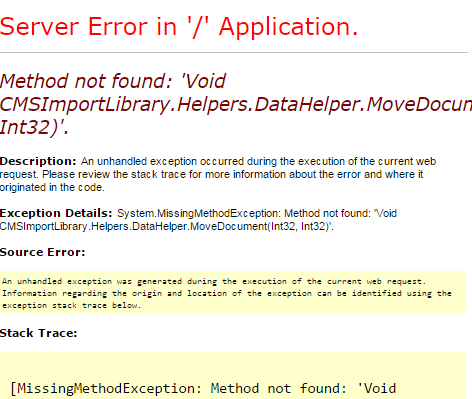 error msg