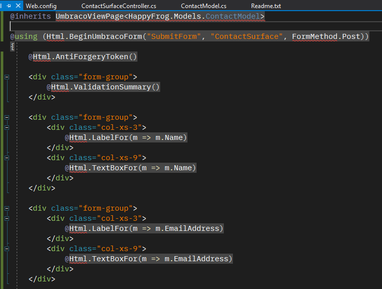 Screen shot of Visual Studio