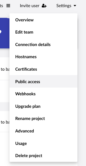 screen shot of setting panel