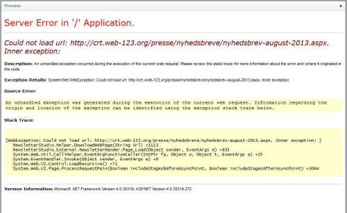Sendout error