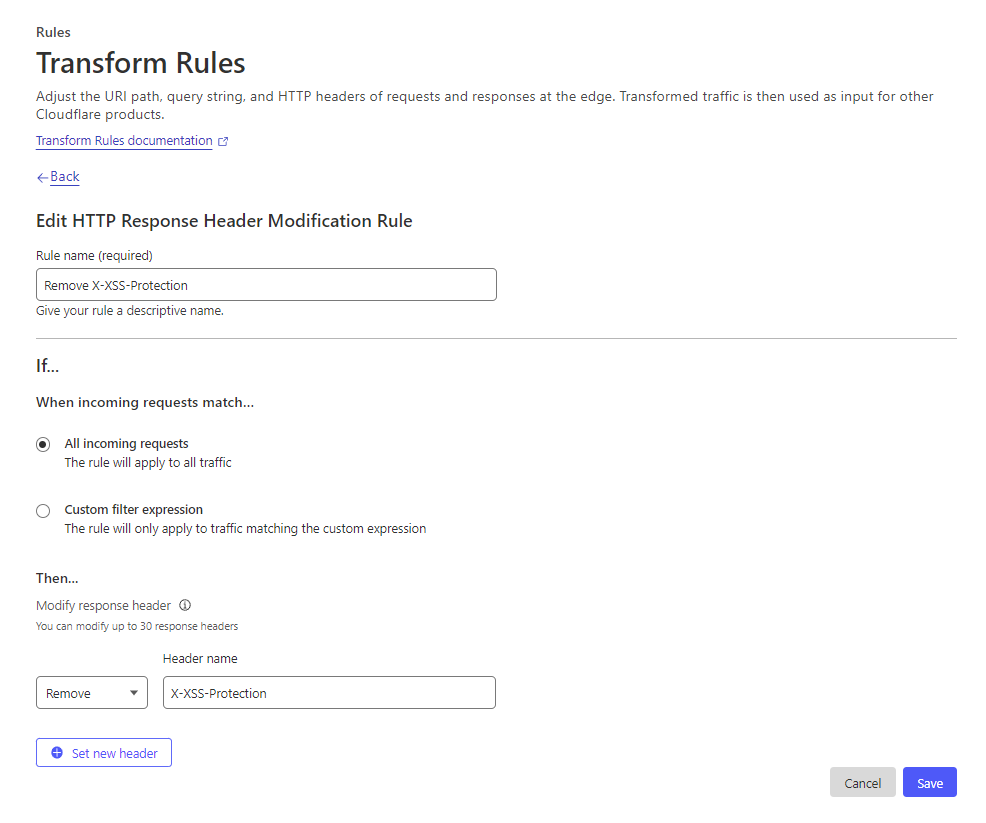 Cloudflare Rules