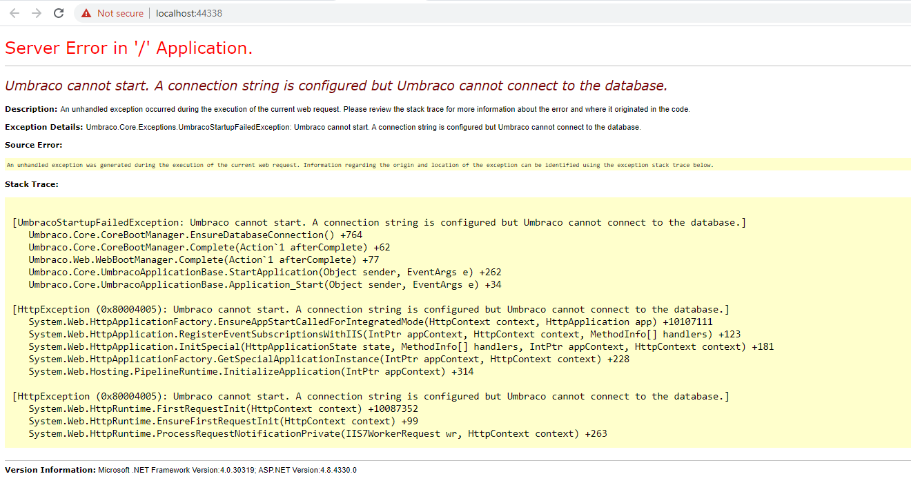 error message