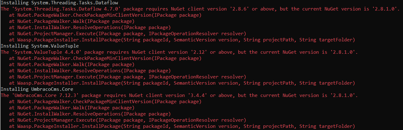 Umbraco Cloud Command Errors