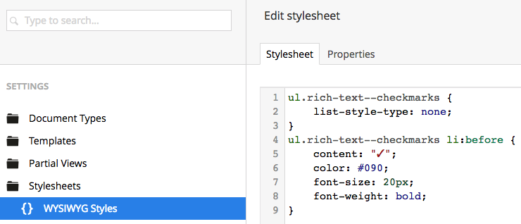 WYSIWYG Styles